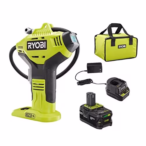 Cordless High Pressure Inflator with Digital Gauge & 18V Lithium-Ion Battery, Portable Tire & Sports Equipment Pump
