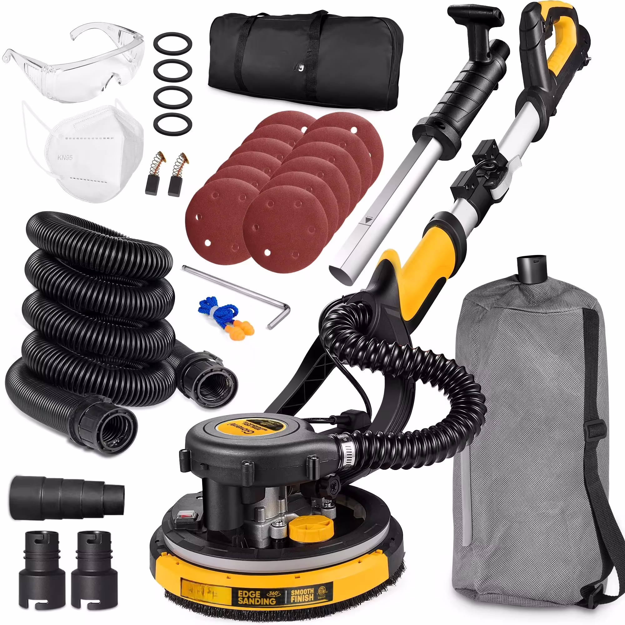Electric Drywall Sander with Vacuum Attachment
