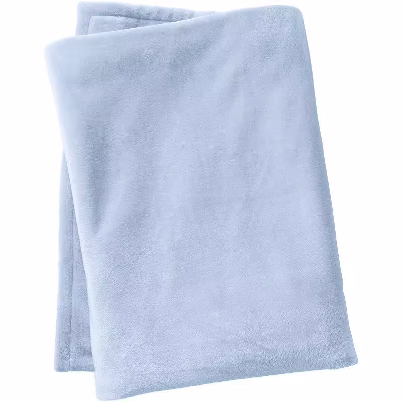 Lands' End Cozy Plush Fleece Throw Blanket, Size: Regular No Sz, Blue