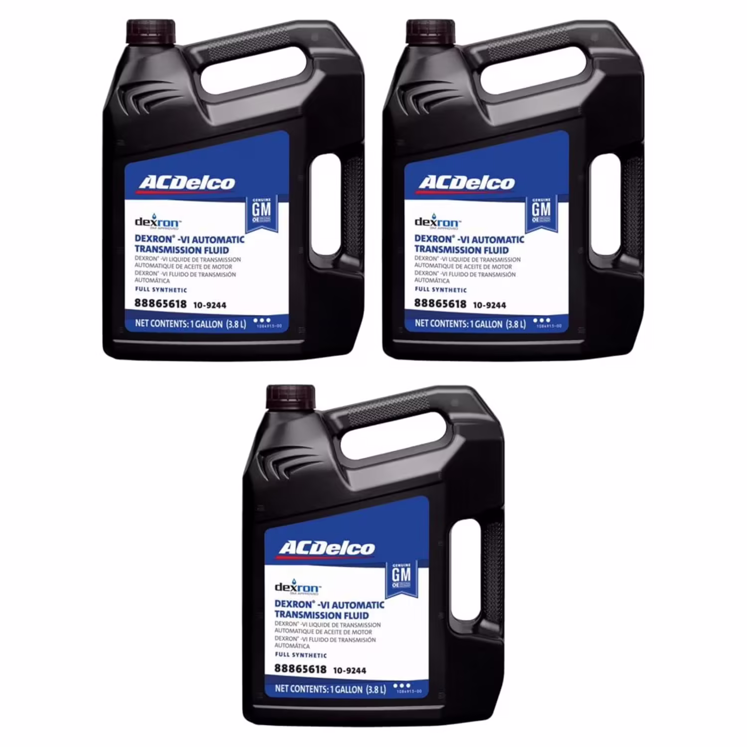 ACDelco GM 10-9244 (88865618) Original Equipment Dexron VI Full Synthetic Automatic Transmission Fluid - 1 gal (Case of 3)