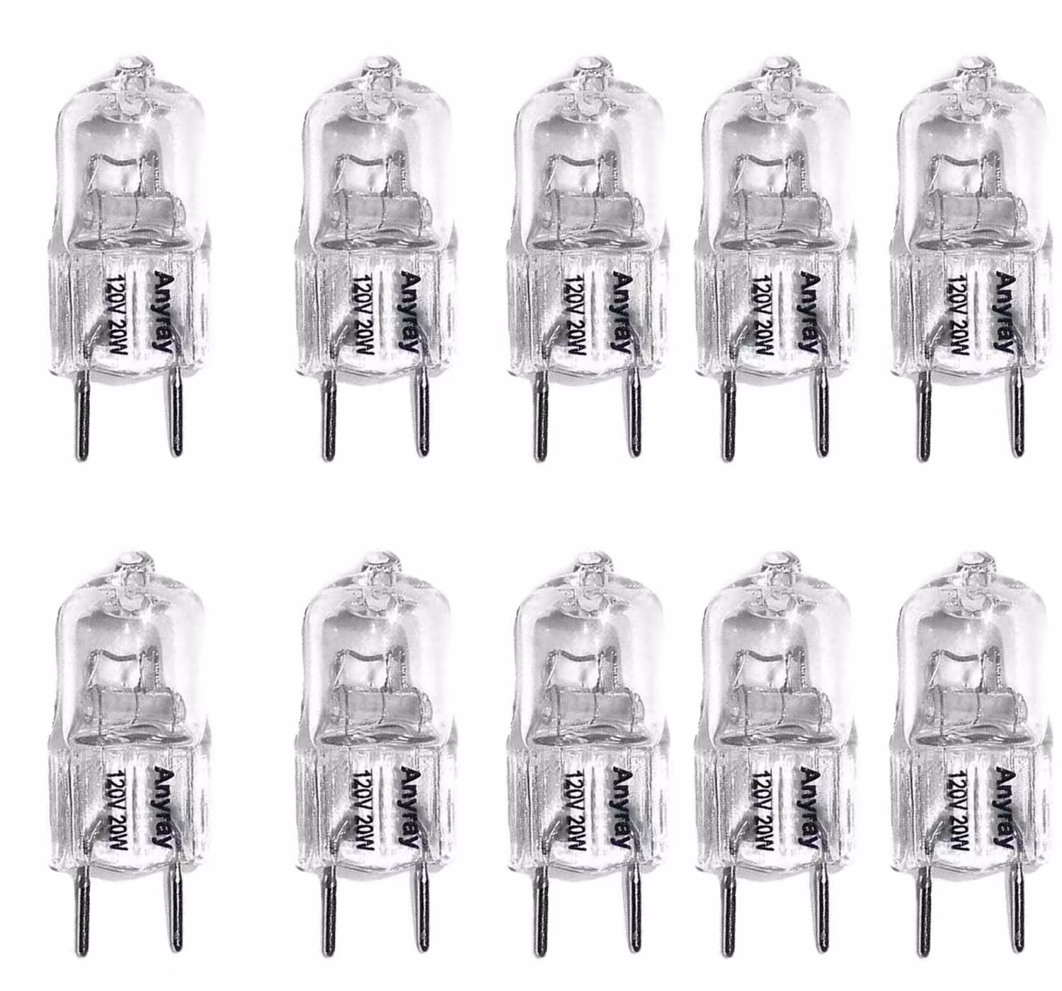 Anyray (10)-Pack Replacement for 120V Samsung Microwave ME18H704SFS Cook Top Light 20W