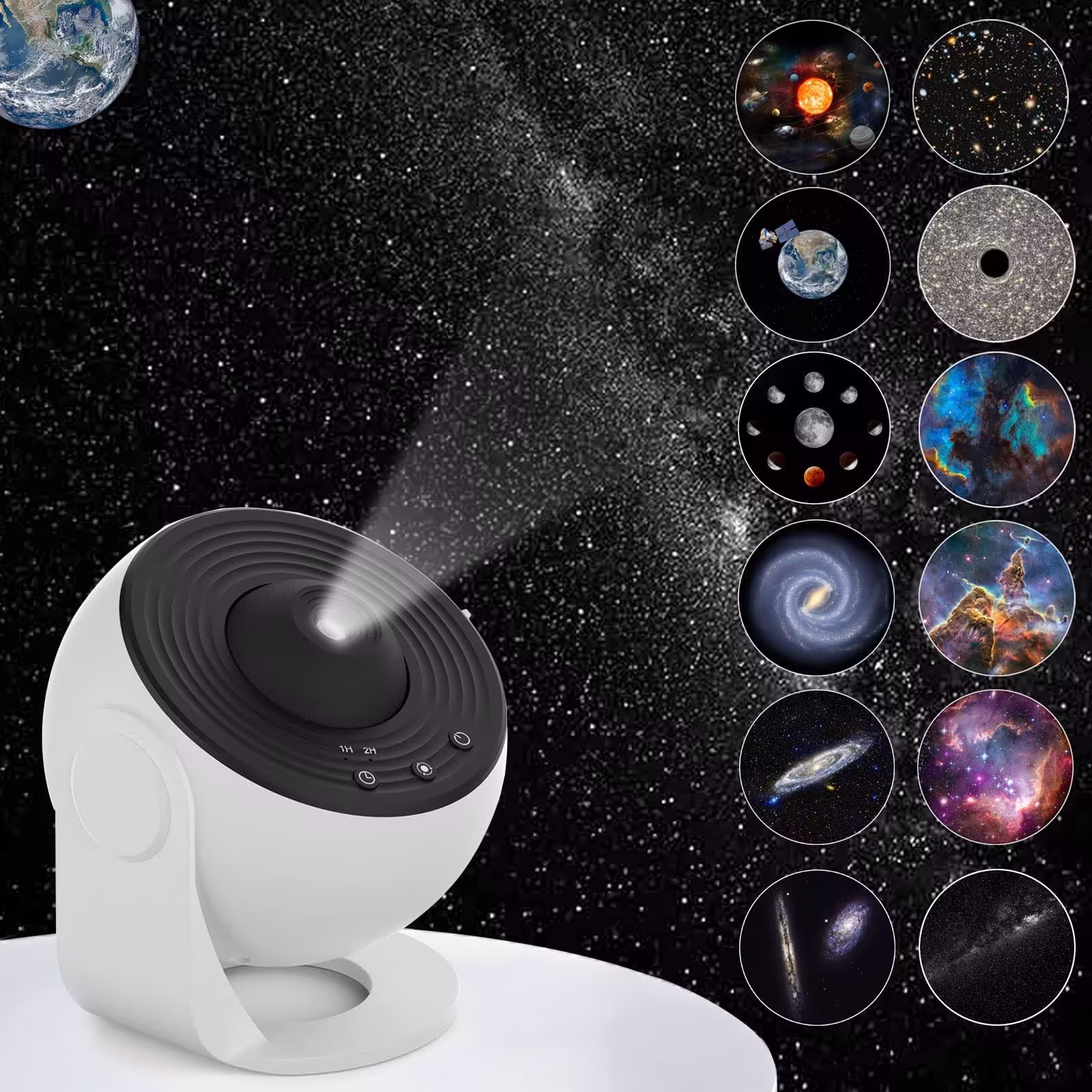 Galaxy Projector, 12 in 1 Planetarium Star Projector Realistic Starry Sky Night Light with Solar System Constellation Moon for Kids Adults Bedroom