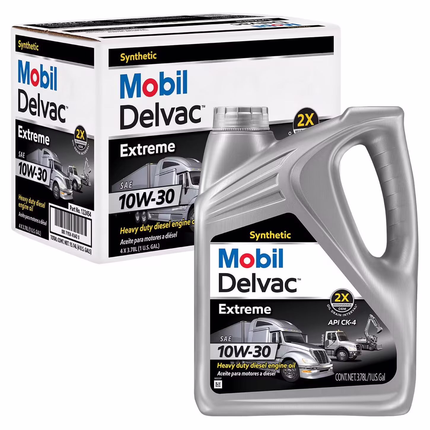 Mobil Delvac Extreme 122454 Diesel Engine Oil, 10W-30, 4 Gallons