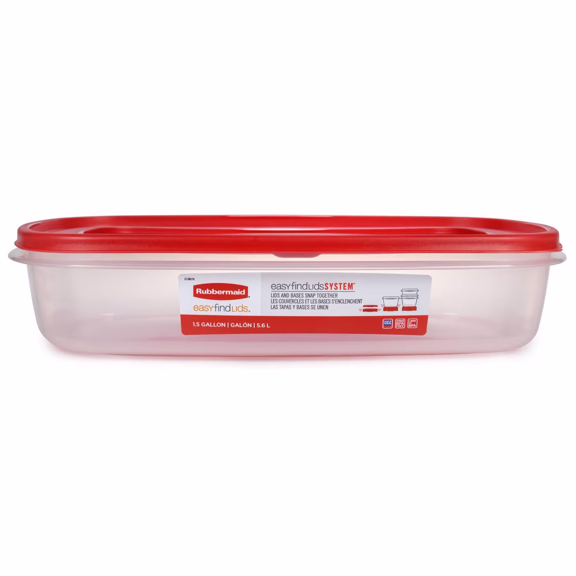Rubbermaid Easy Find Lids Container, 1.5 Gallon