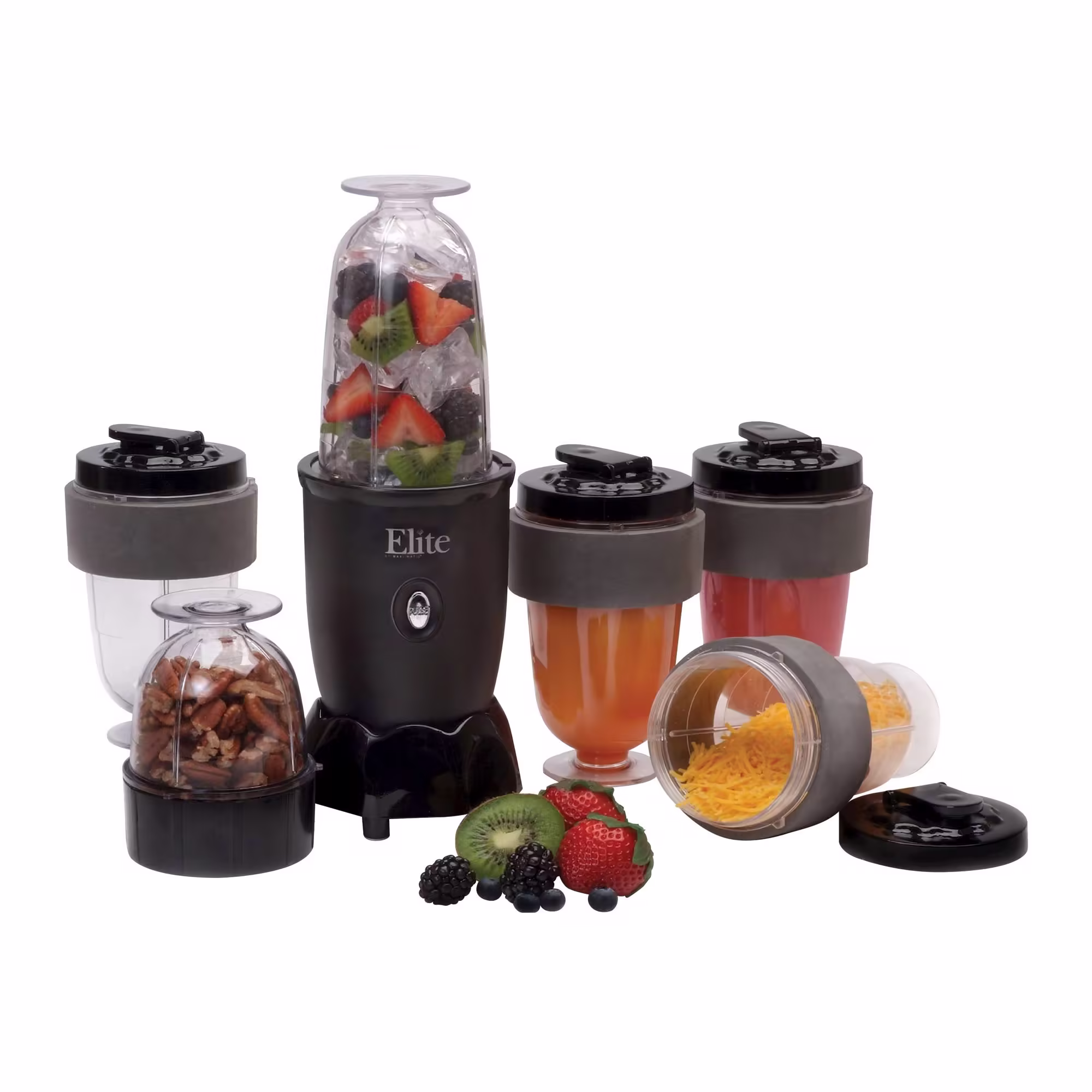 Elite Cuisine 17-Piece Personal Drink Blender - Black