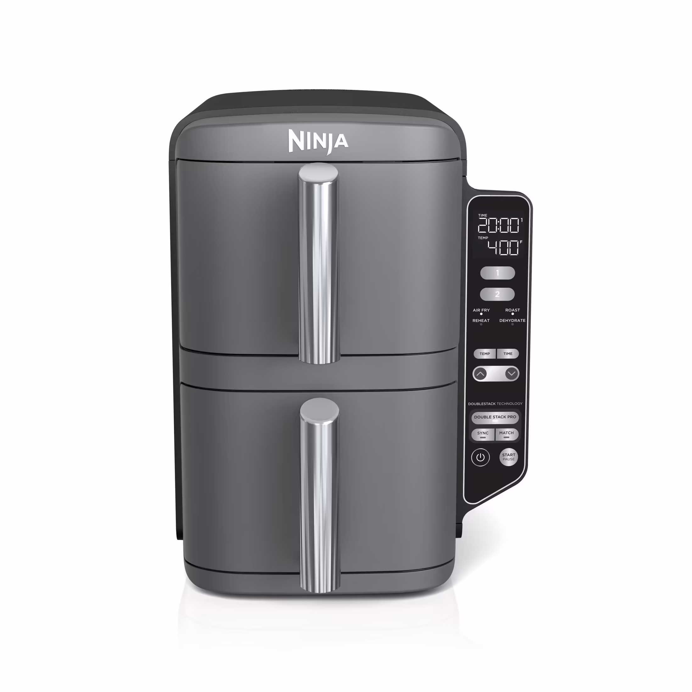 Ninja DoubleStack XL 2-Basket Air Fryer, DoubleStack Technology Cooks 4 Foods at Once, Space Saving Design, 10 QT, 4-in-1, Smart Finish & Match Cook, SL400