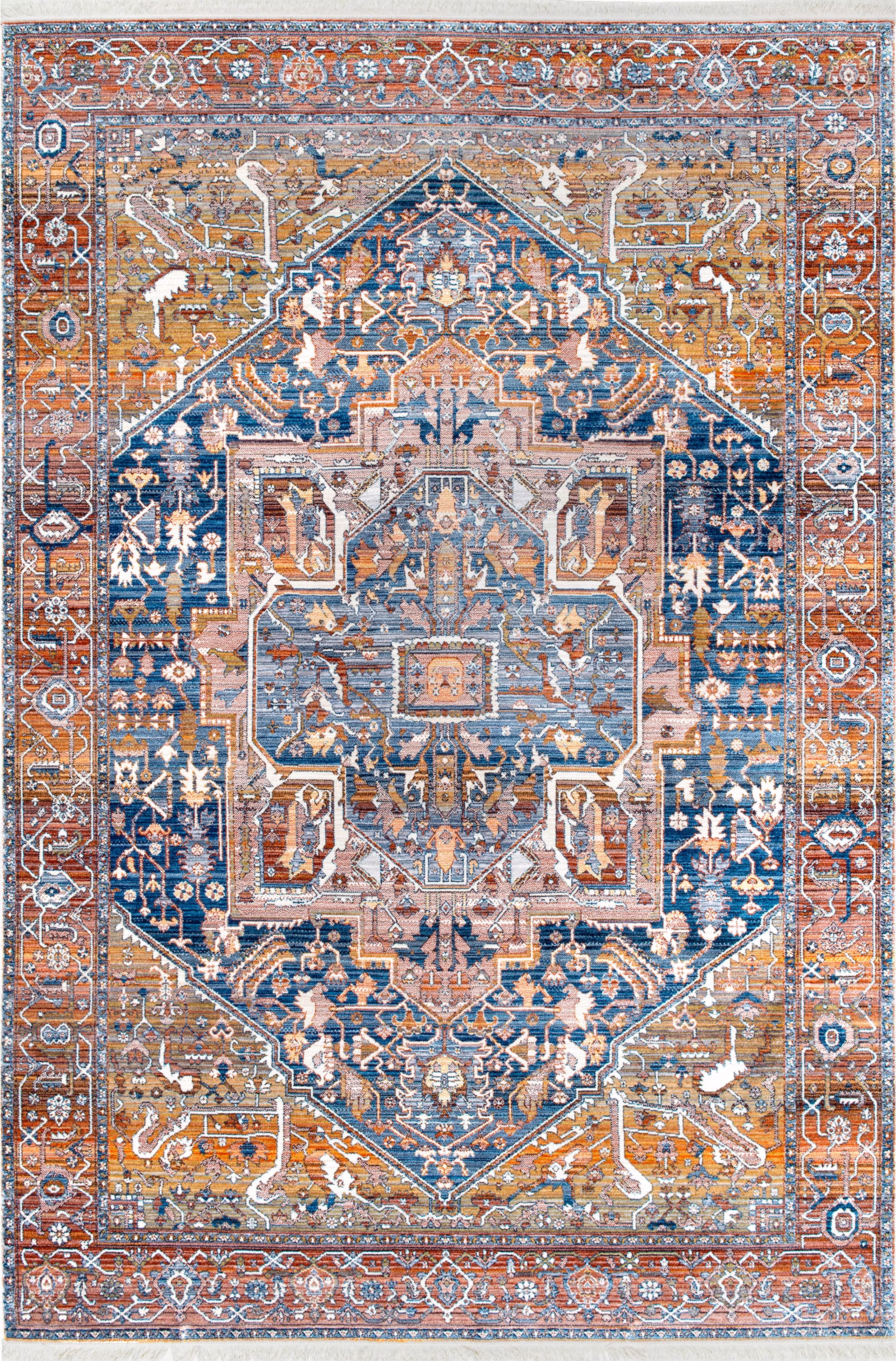 nuLOOM Ehtel Medallion Fringe Rust 4' x 6' Area Rug