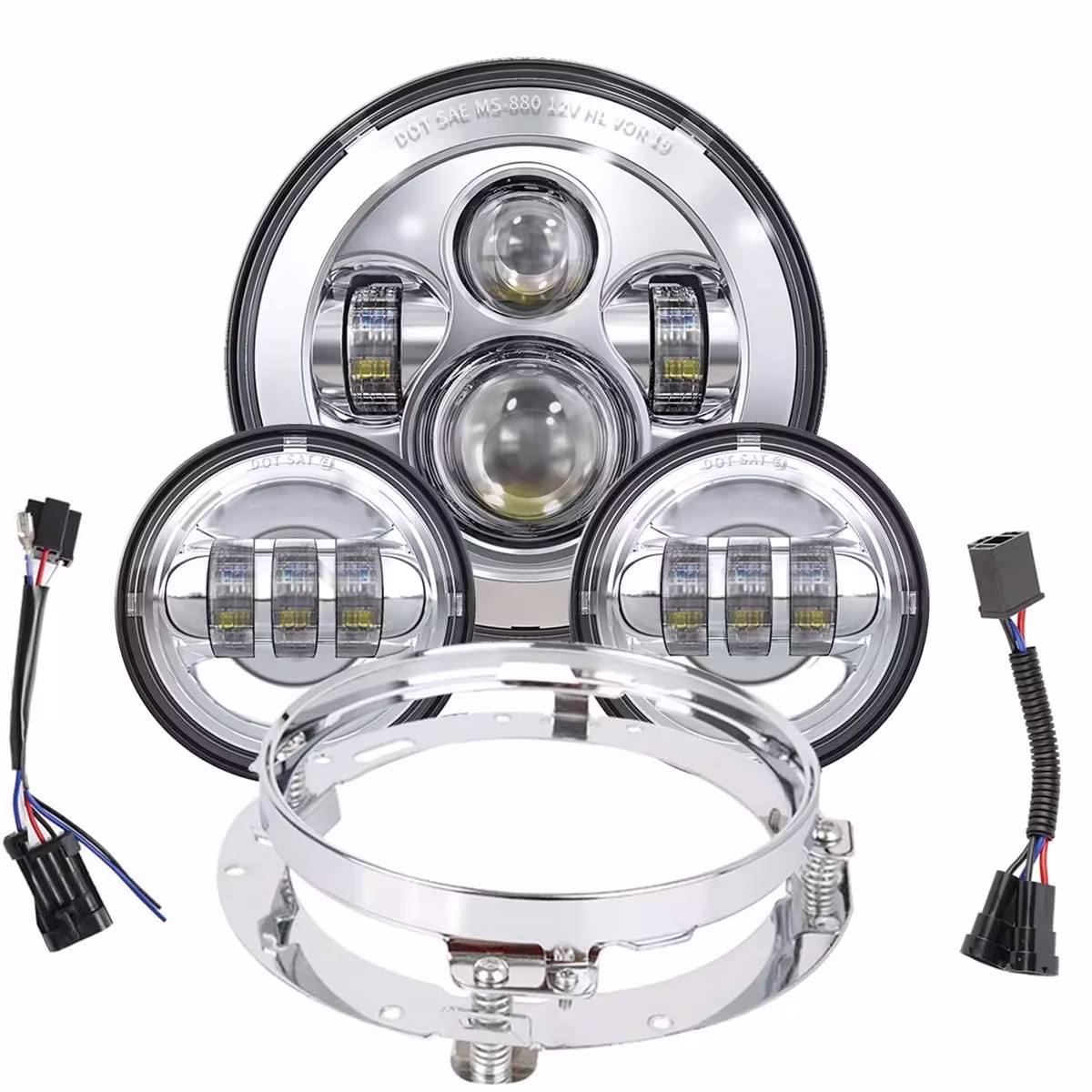 TRUCKMALL 7 inch LED Headlight Fog Passing Lights DOT Kit