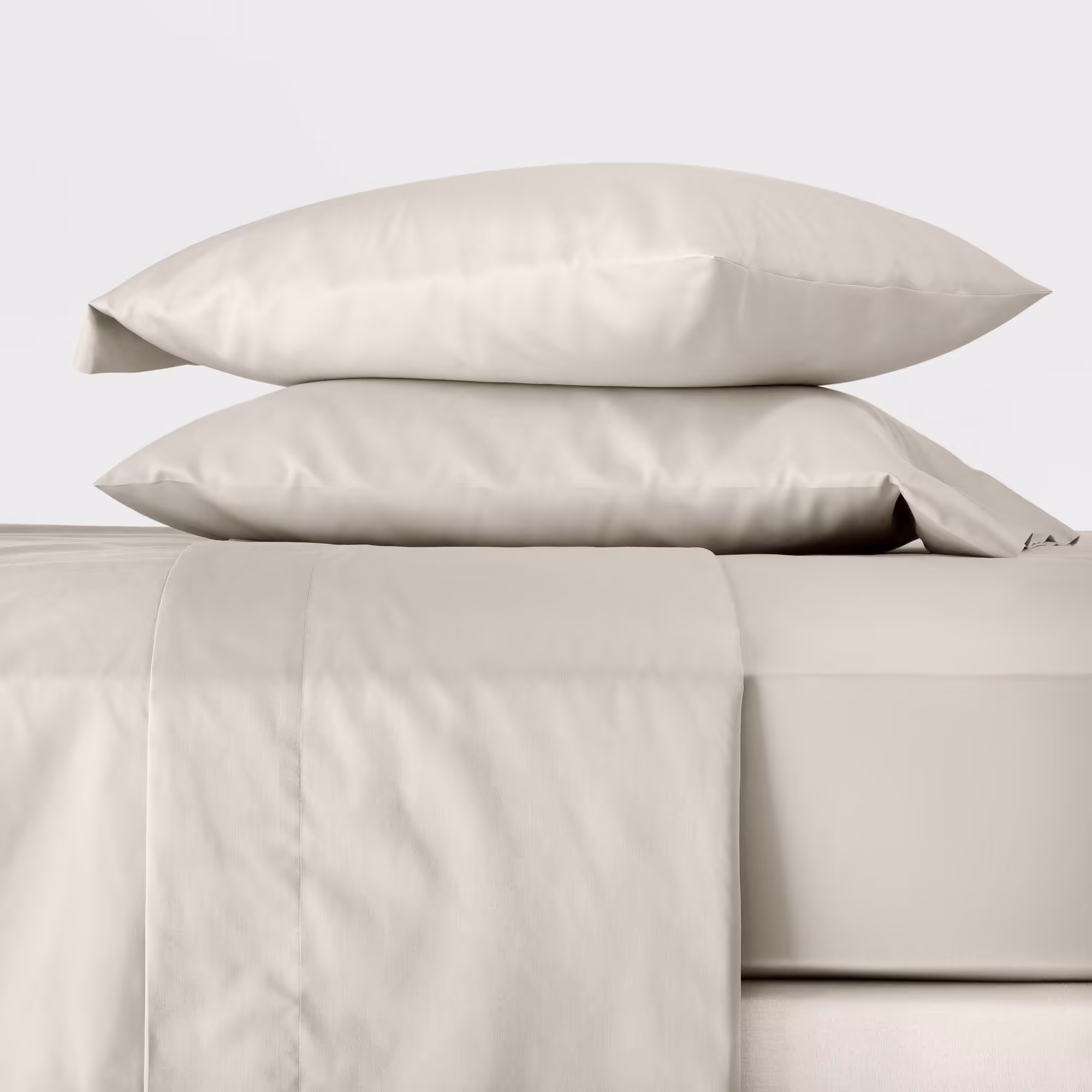 Queen 300 Thread Count Temperature Regulating Solid Sheet Set Natural - Casaluna