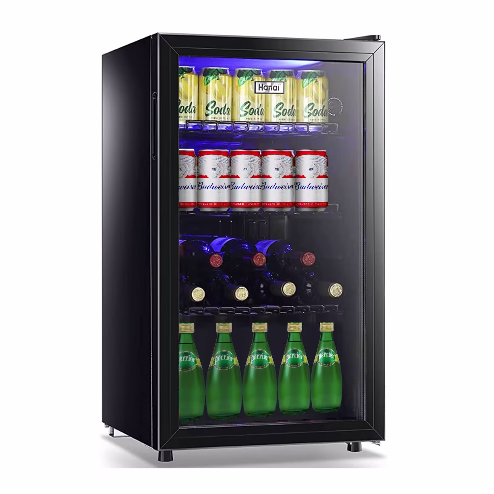 Wanai 120-Can Beverage Cooler and Refrigerator, Small Mini Fridge for Home, Office or Bar with Glass Door and Adjustable Removable ShelvesPerfect for
