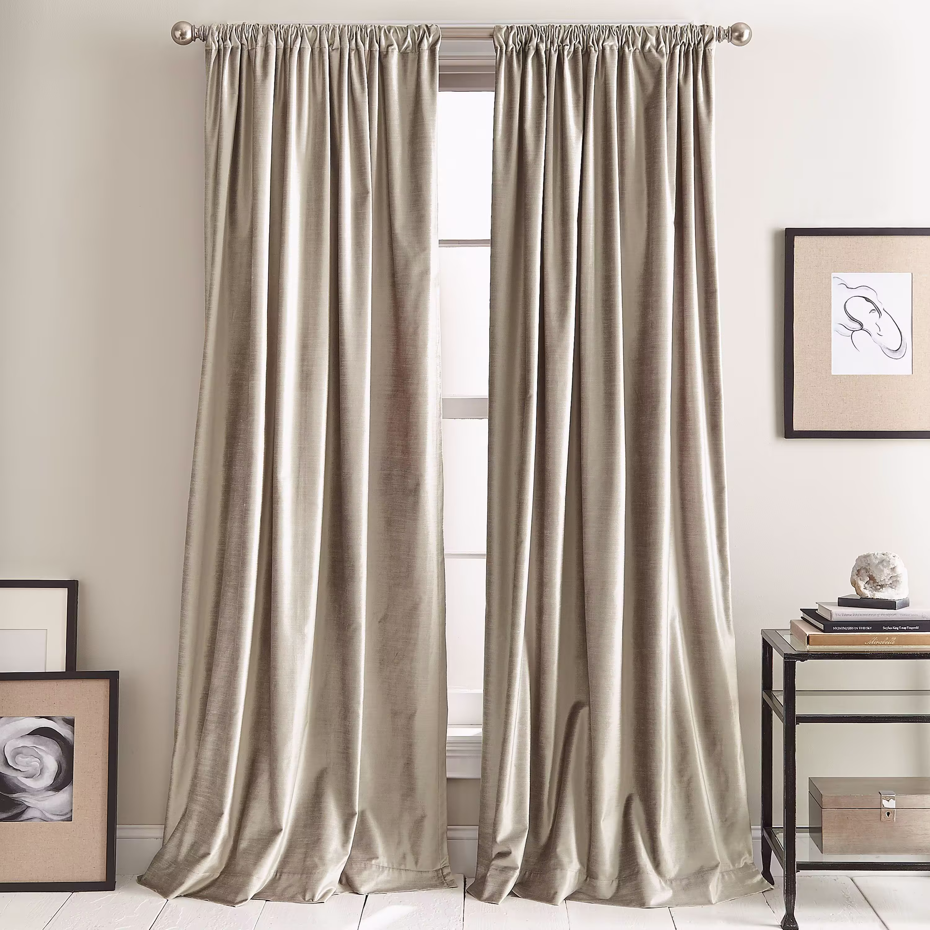 Dkny Modern Knotted Velvet 84" x 50" Window Panel Pair - Champagne