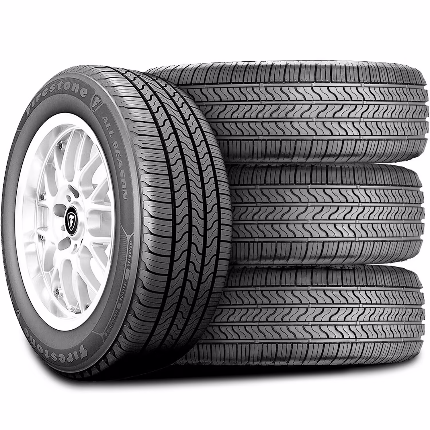 Set of 4 (FOUR) Firestone All Season 225/65R17 102H AS A/S All Season Tires Fits: 2018-23 Chevrolet Equinox LT, 2015-17 Subaru Outback 3.6R Touring