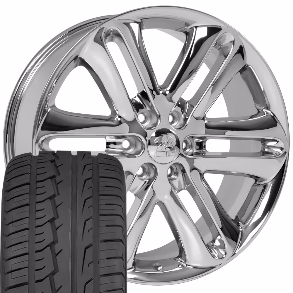 22 inch Chrome 3918 OE Wheels & Tires Fit Ford Trucks - F150 Style Rims
