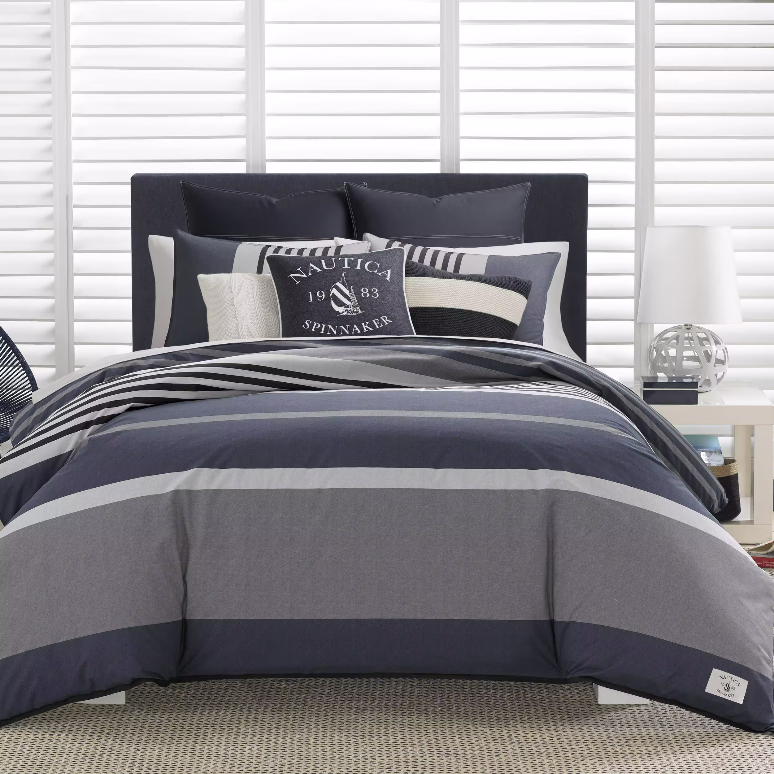 Nautica Rendon Duvet Cover Set Full/Queen Charcoal