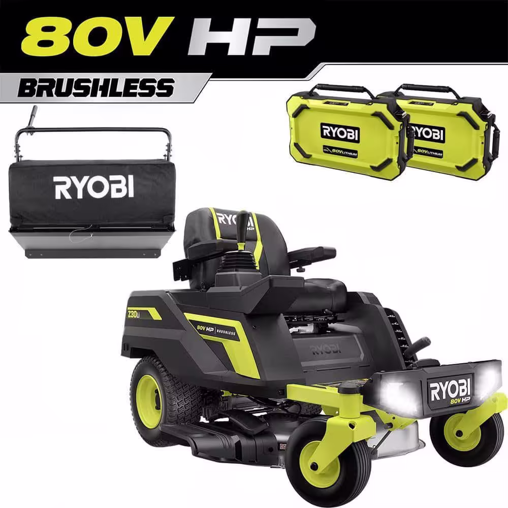 80V HP Brushless 30 in. Battery Electric Cordless Zero Turn Mower with Bagger, (2) 80V 10 Ah Batteries, Charger