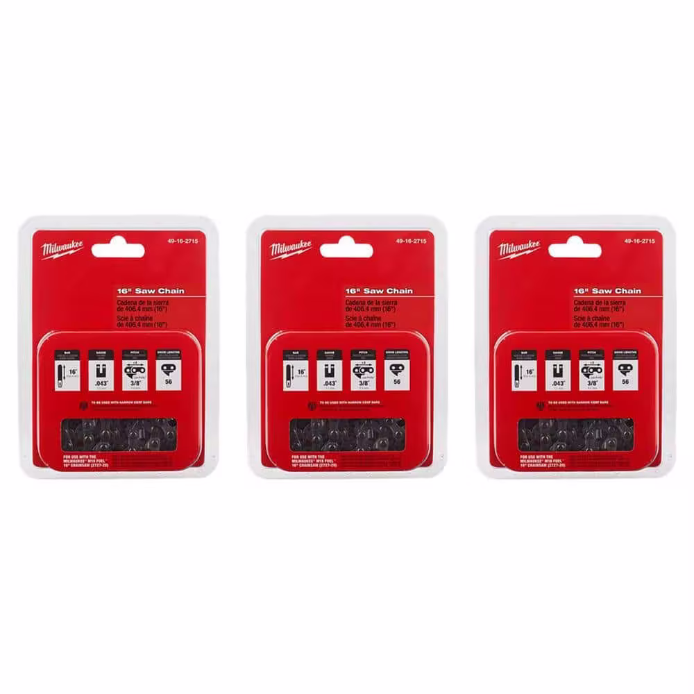 Milwaukee 16 in. Chainsaw Chain (3-Pack)