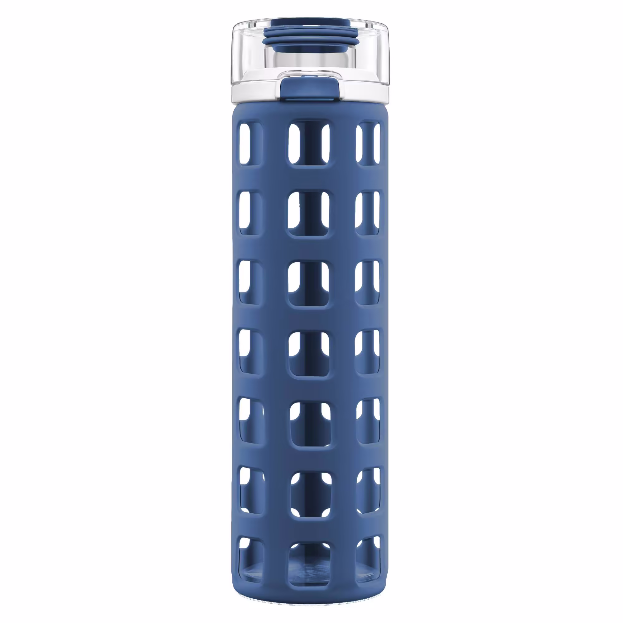 Ello Syndicate BPA-Free Glass Water Bottle with Flip Lid, Bold Blue, 20 oz.