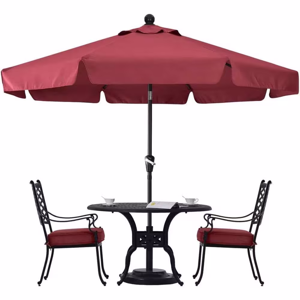 7.5 ft. Aluminum Market Tilt Outdoor Patio Umbrella, Burgundy
