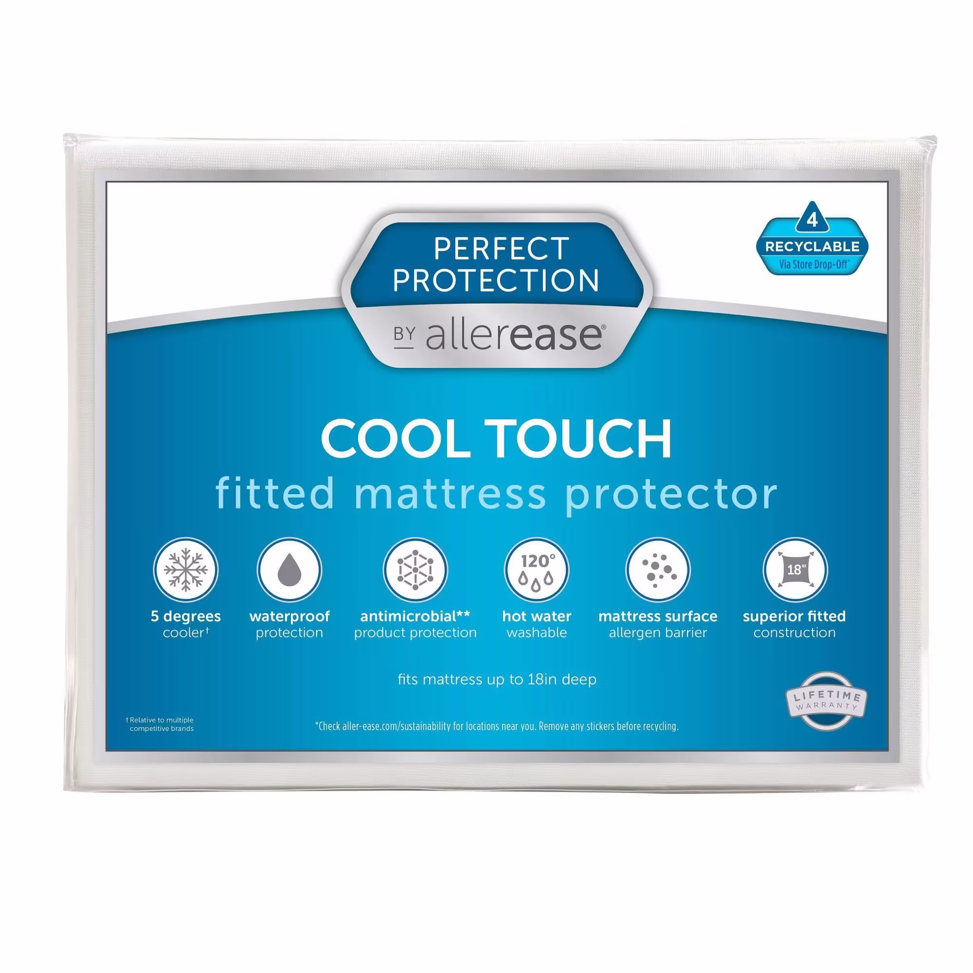 Queen Perfect Protection Cool Touch Mattress Protector - Allerease