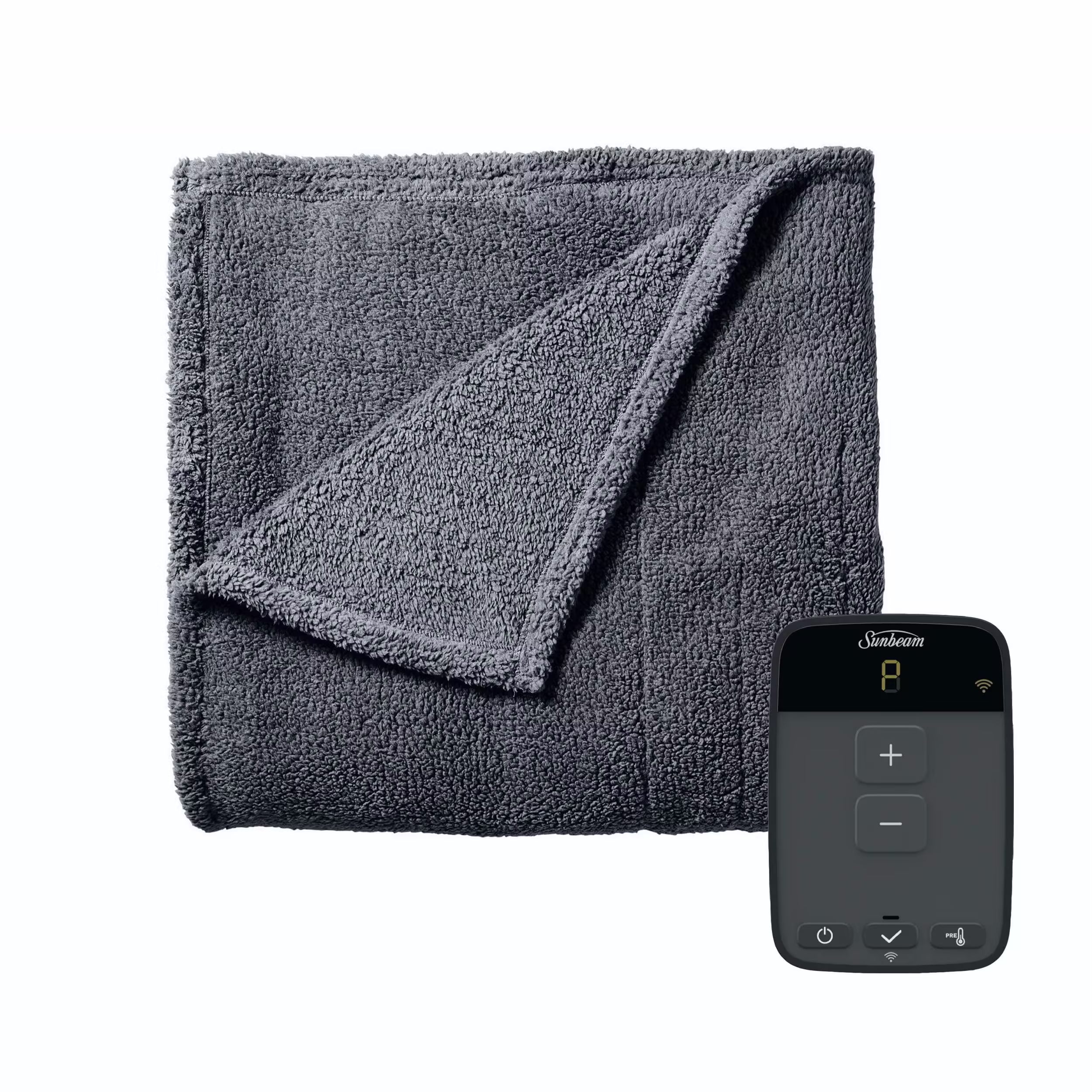 Sunbeam Full Size Electric LoftTec Heated Blanket in Slate with Wi-Fi Connection