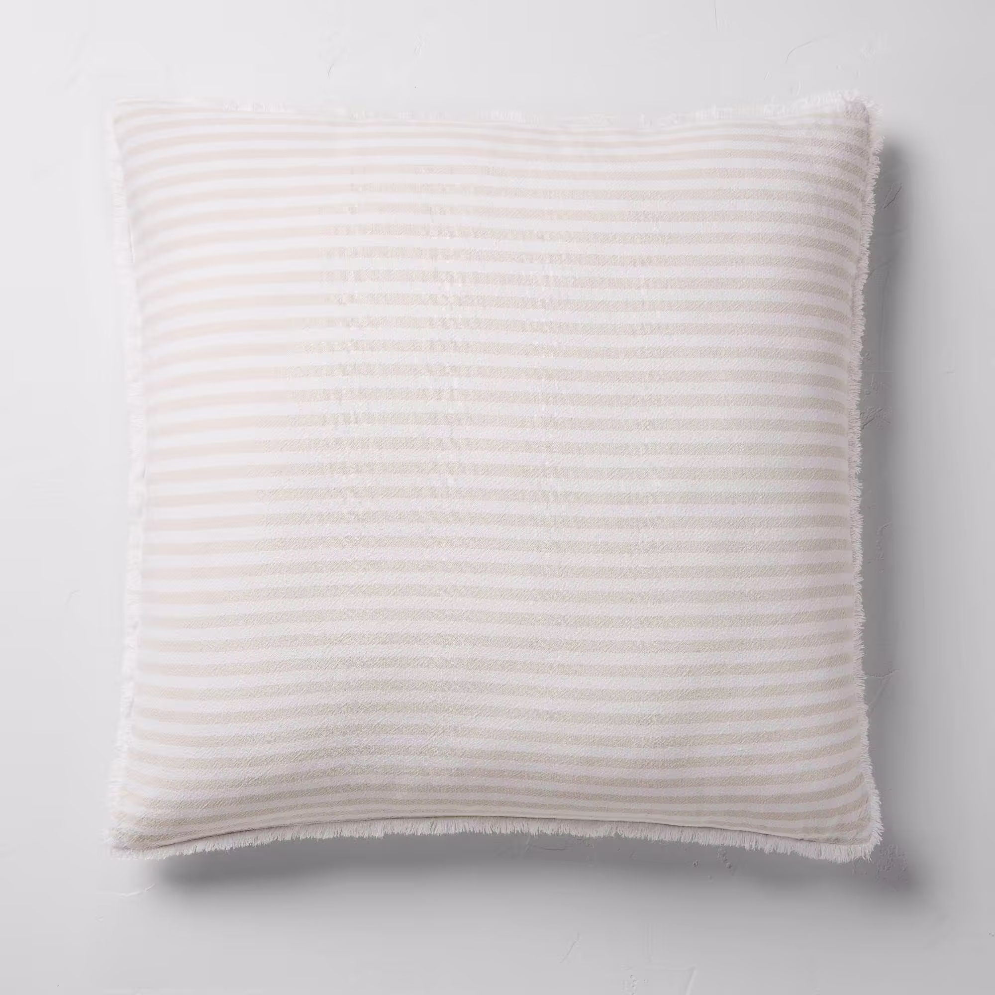 Euro 26''x26'' Heavyweight Linen Blend Stripe Throw Pillow Natural - Casaluna