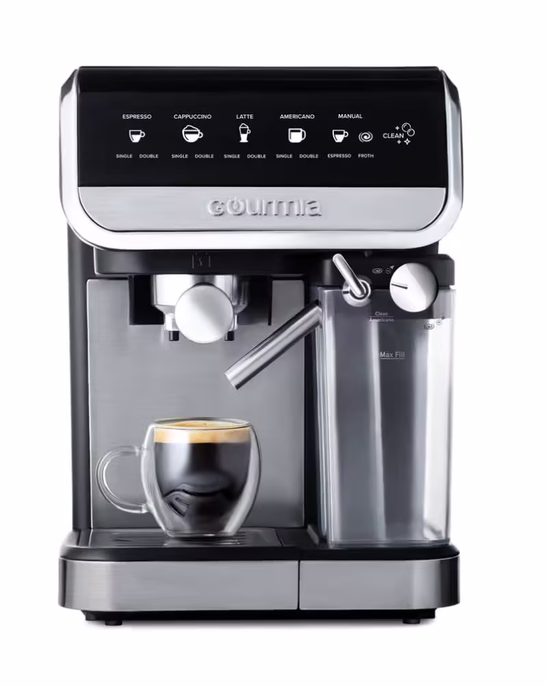 Gourmia GCM4230 8-in-1 One-Touch Espresso, Cappuccino, Latte & Americano Maker with Automatic Frothing