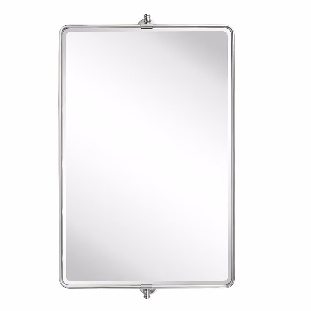Lutalo Horizontal Beveled Bathroom / Vanity Mirror Mercer41 Finish: Brushed Nickel, Size: 24" x 38"