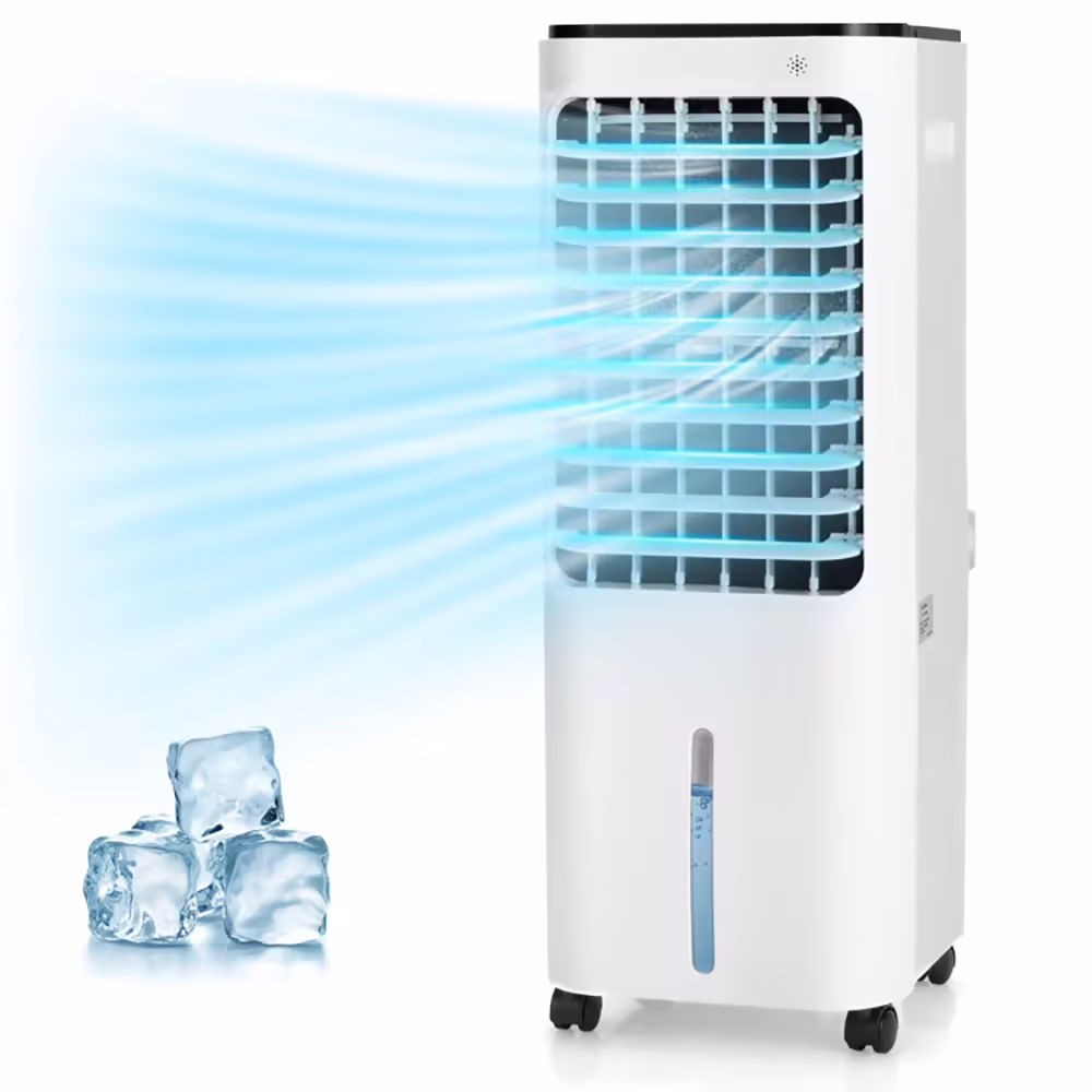 GVN Air Conditioners, Air Cooler, 4-in-1 Evaporative Air Cooler with 12L Water Tank and 4 Ice Boxes-White