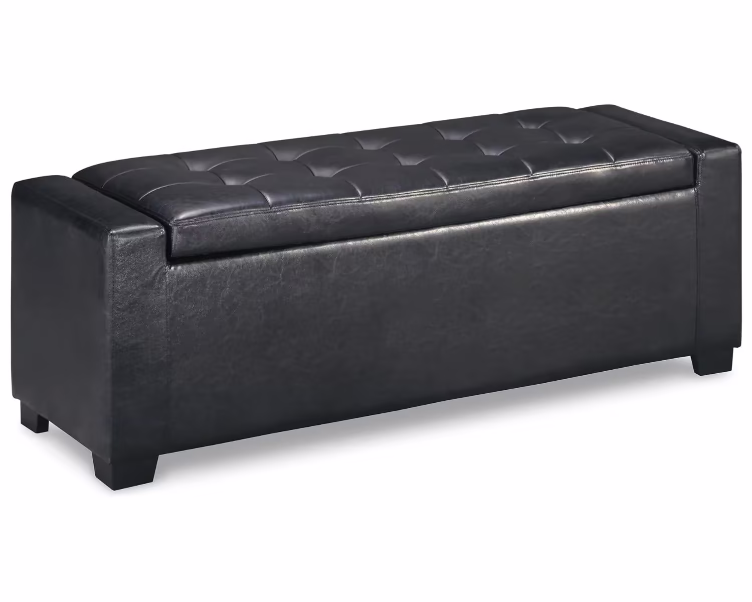 Signature Design by Ashley Contemporary Benches Upholstered Storage Bench Black