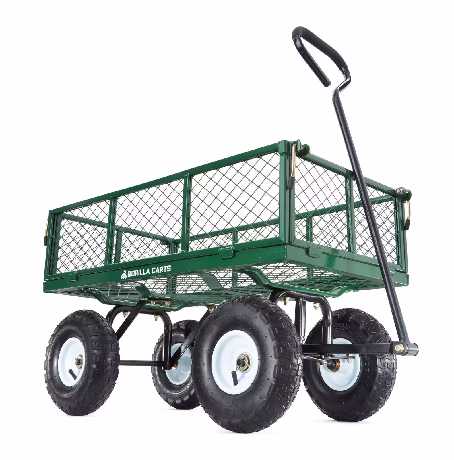 Gorilla Carts GOR400-COM Steel Garden Cart with Removable Sides, 400-lbs. Capacity, Green