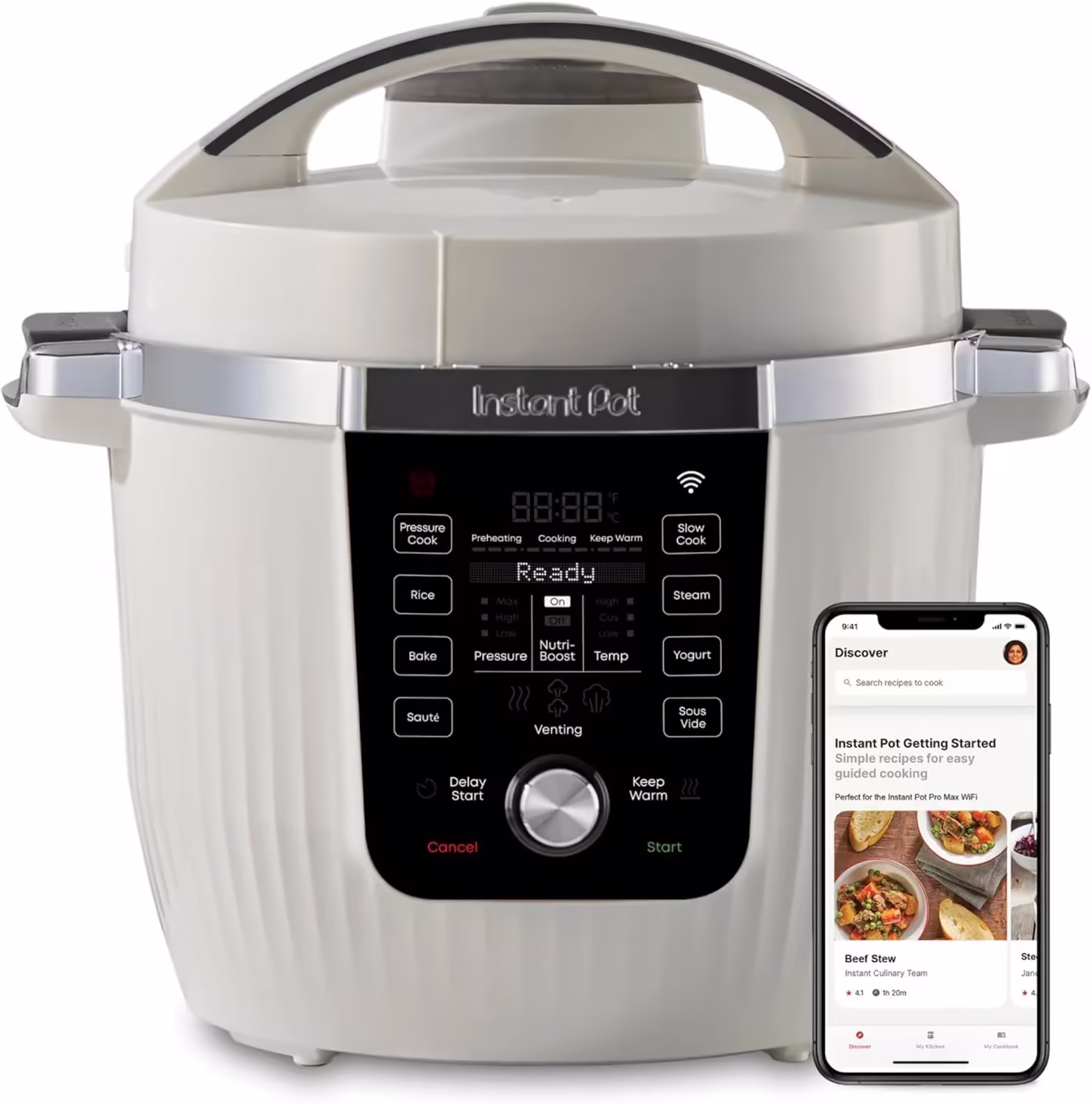 Instant Pot Pro Plus Wi-Fi Smart 10-in-1, Pressure Cooker, Slow Cooker, Rice Cooker, Steamer, Wok