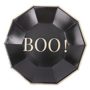 The Halloween Collection BOO! Black Paper Plates