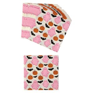 The Halloween Collection Pink Ghost/Pumpkin/Bat Paper Napkins