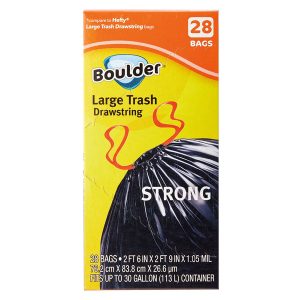 Boulder Large Drawstring Trash Bags – 28 Count