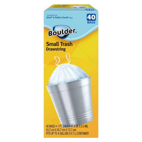 Boulder Small Drawstring Trash Bag – 40 Count