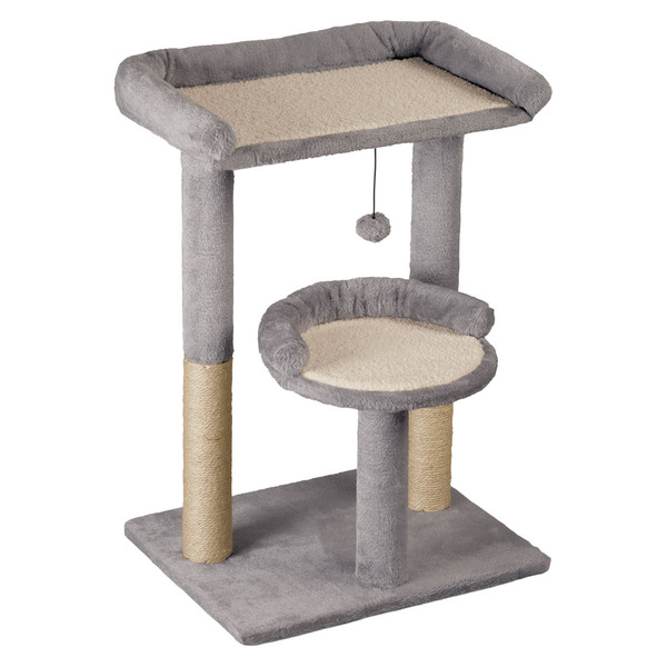Heart To Tail Gray/Tan Fur Novelty Cat Tower