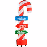 Airblown 8 ft. Inflatable Candy Cane with Stacking Signs