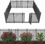 Petorldog Decorative Garden Fence Metal Dog Fence Outdoor for Yard, 36ft (L) x 40in (H), 14 Panels + 2 Gates, No Dig, 32 / 8 Panels