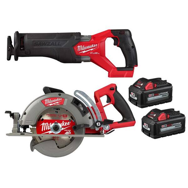 2026 New M18 FUEL 18-Volt Lithium-Ion Brushless Cordless SAWZALL w/7-1/4 in. Rear Handle Circ Saw, Two 6 Ah High Output Batteries - Image 15