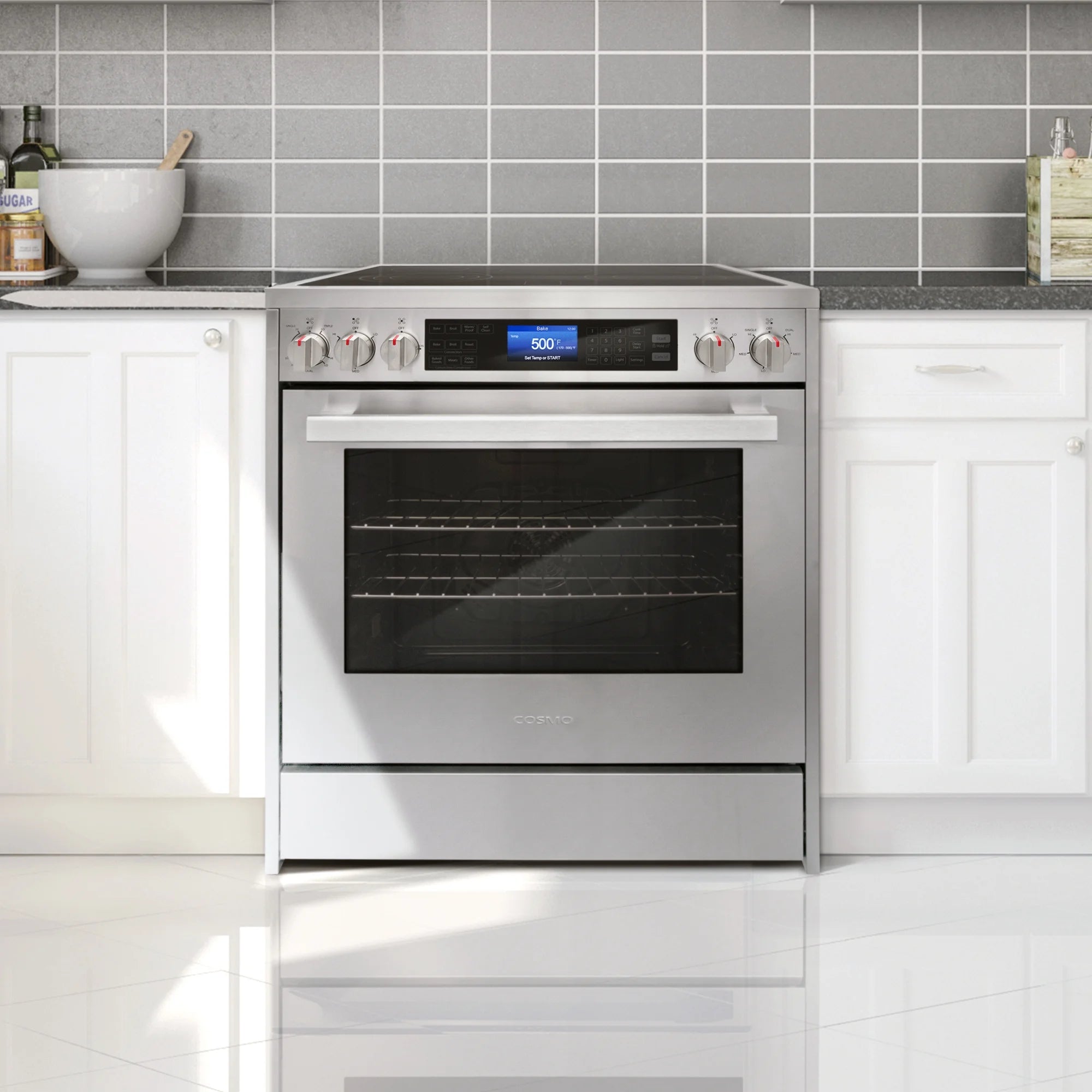 2026 New Cosmo COS-305AERC 30 in. Stainless Steel Electric Range with Convection Oven - Image 7