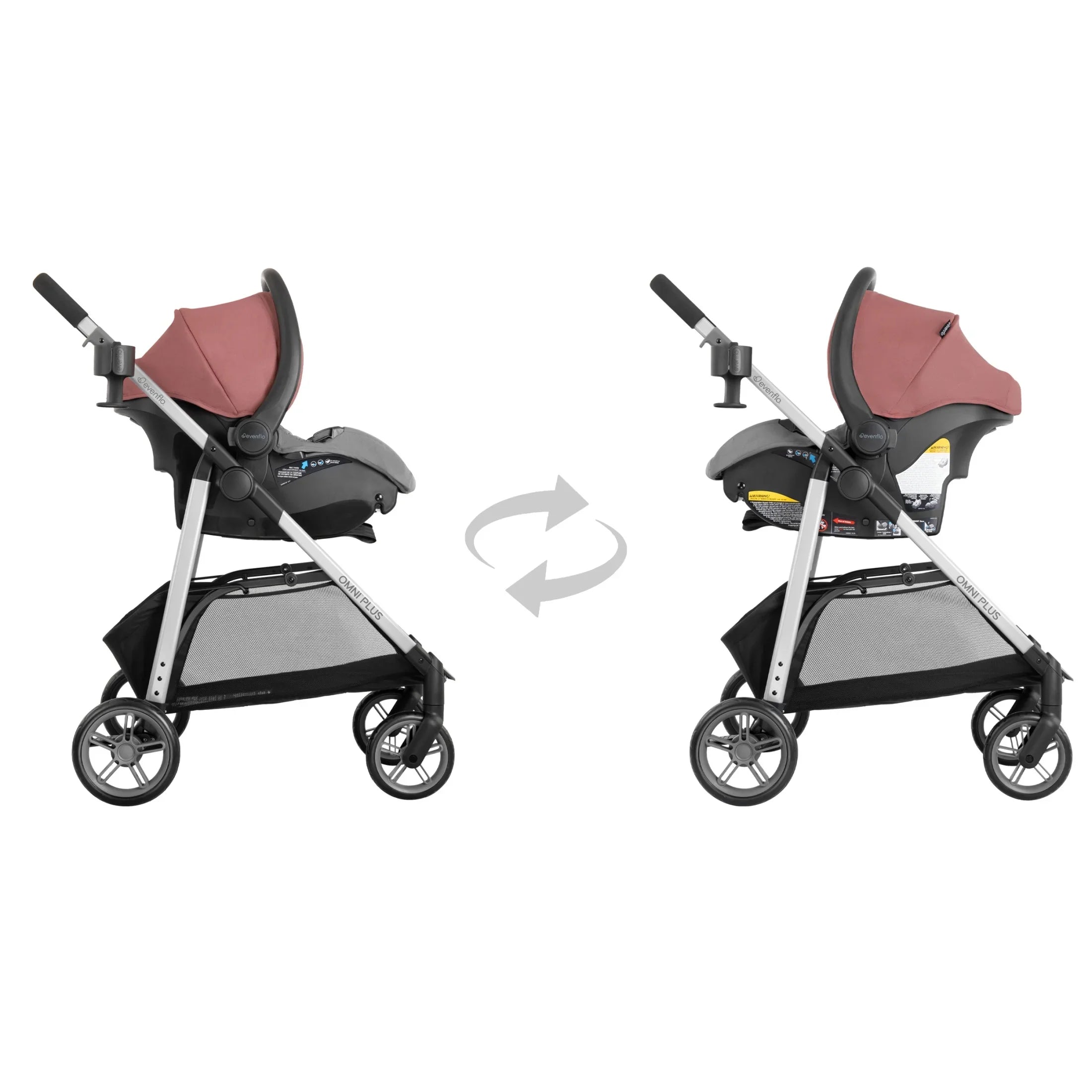 2026 New Evenflo Omni Plus Modular Travel System with LiteMax Sport Infant Car Seat, Mylar Gray, Unisex - Image 70