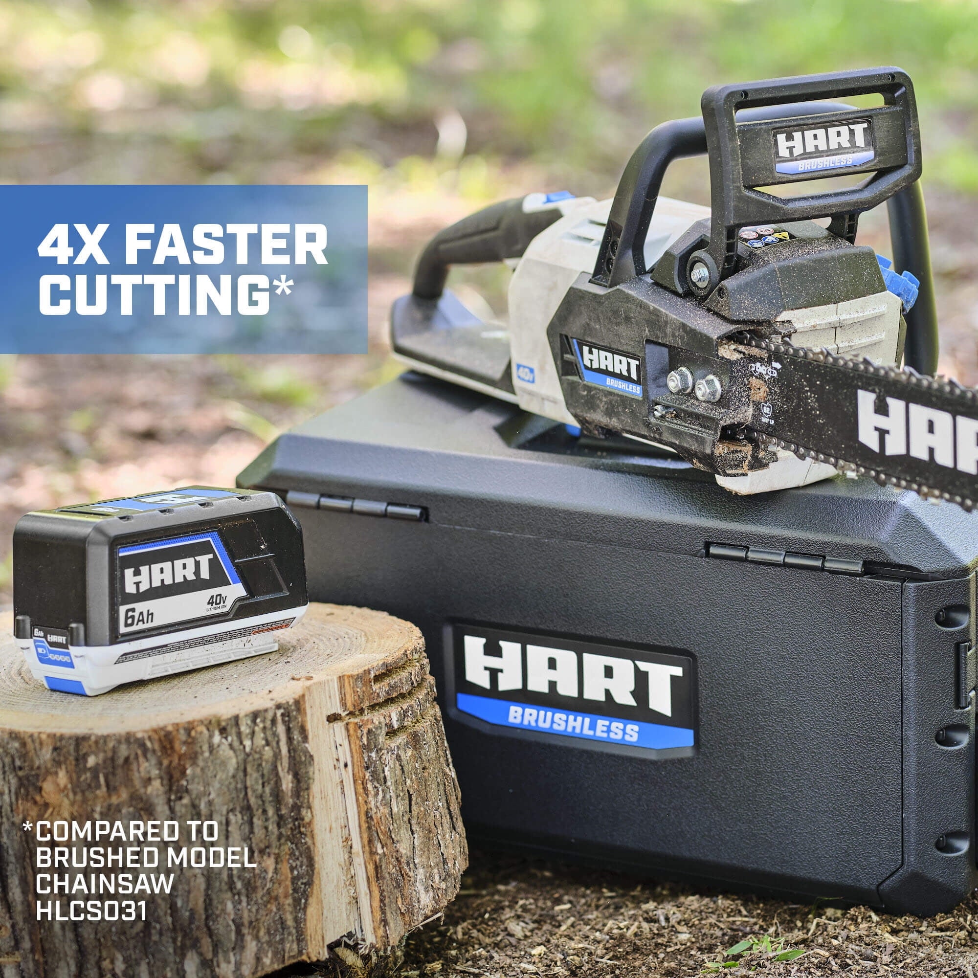 2026 New HART Cordless 40-Volt SUPERCHARGE Brushless 18-inch Chainsaw, (1) 6.0Ah Lithium-Ion Battery - Image 7