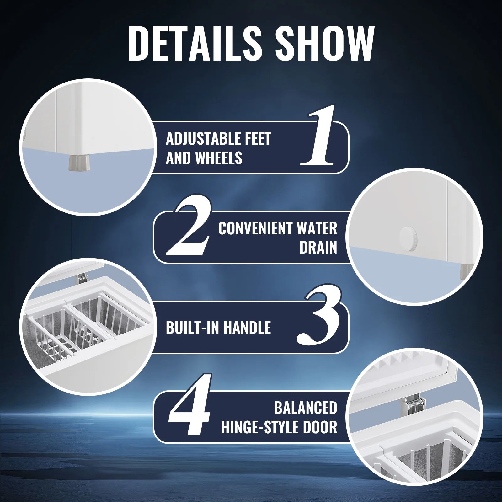 2026 New JIEJIA Compact Freezer 3.5 cu ft Environmental Chest Freezer, Mini Freezer with 7 Gear Adjustable Temperature, Removable Storage Basket, Energy Saving, White - Image 6