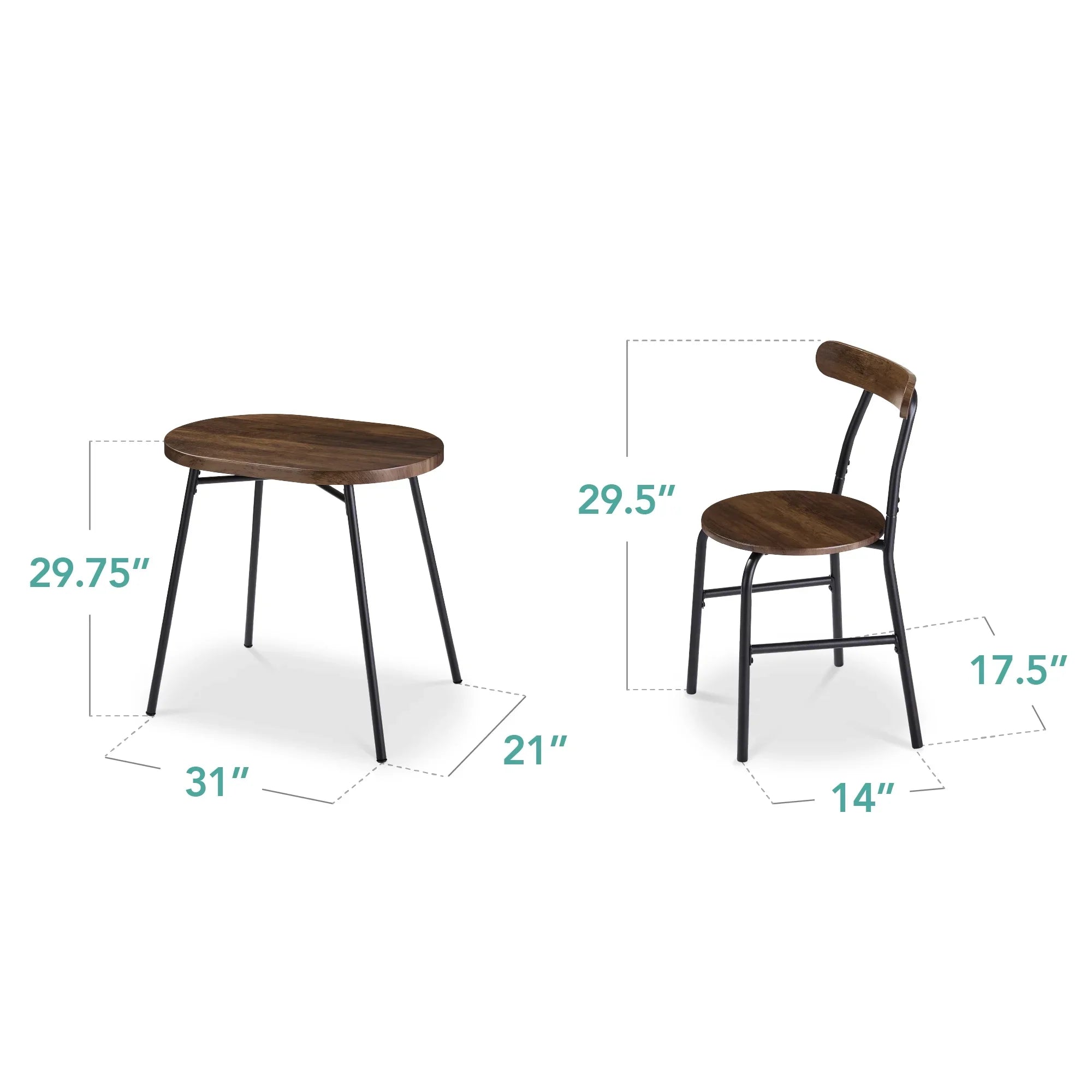 2026 New Best Choice Products 3-Piece Modern Oval Dining Table Set, Small Kitchen Dinette w/ 2 Chairs - Black/Black - Image 43