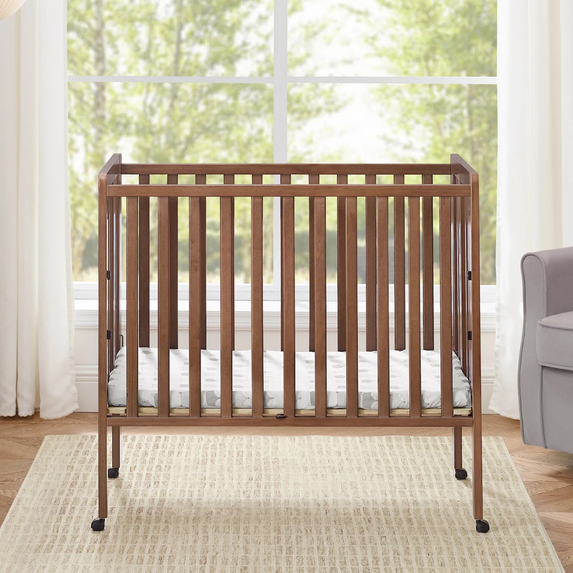 2026 New Delta Children Lee Portable Folding Mini Crib with 1.5-Inch Mattress - Greenguard Gold Certified, Bianca White - Image 34