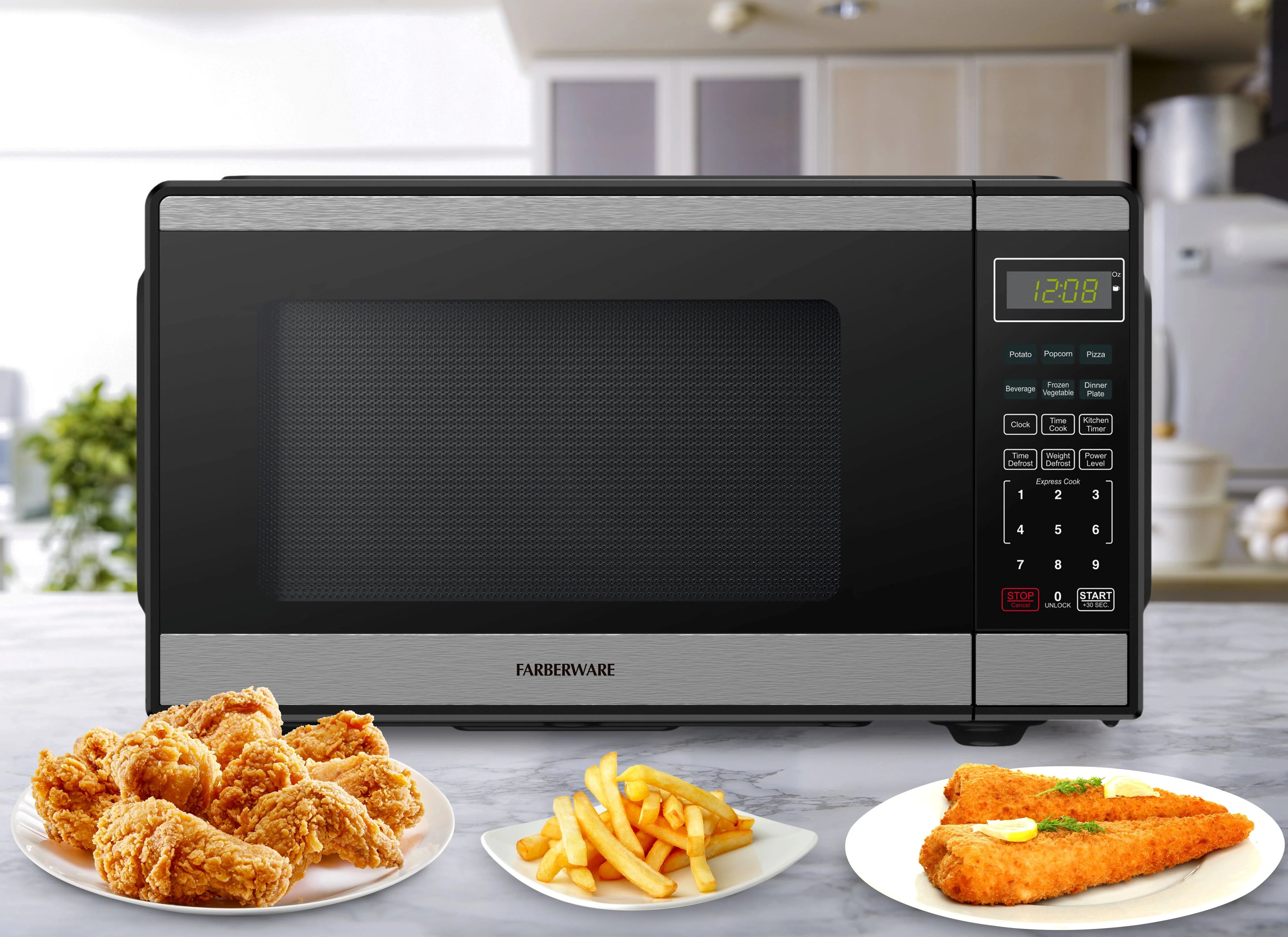 2026 New Farberware Countertop Microwave Ov 1100 Watts, 2.2 cu ft - Smart Sensor With LED Lighting and Child Lock - Perfect for Apartments and Dorms - Easy Clean Black Interior, Stainless Steel - Image 55