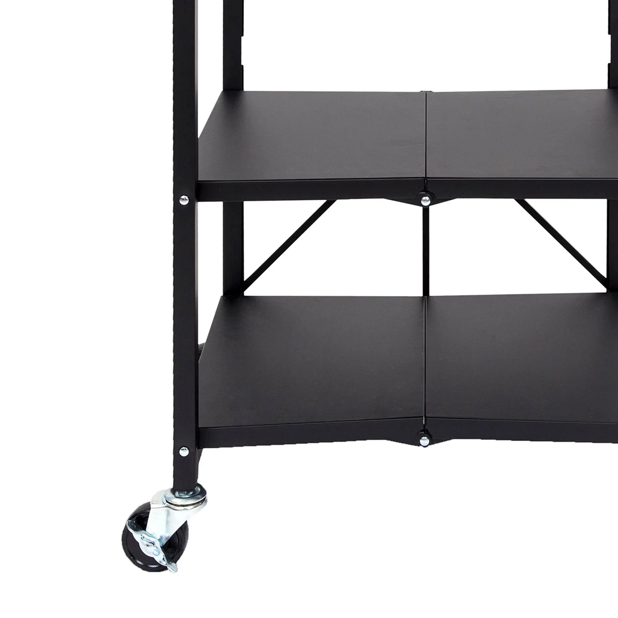 2026 New Origami Foldable Wheeled Portable Solid Wood Top Kitchen Island Bar Cart - Image 23