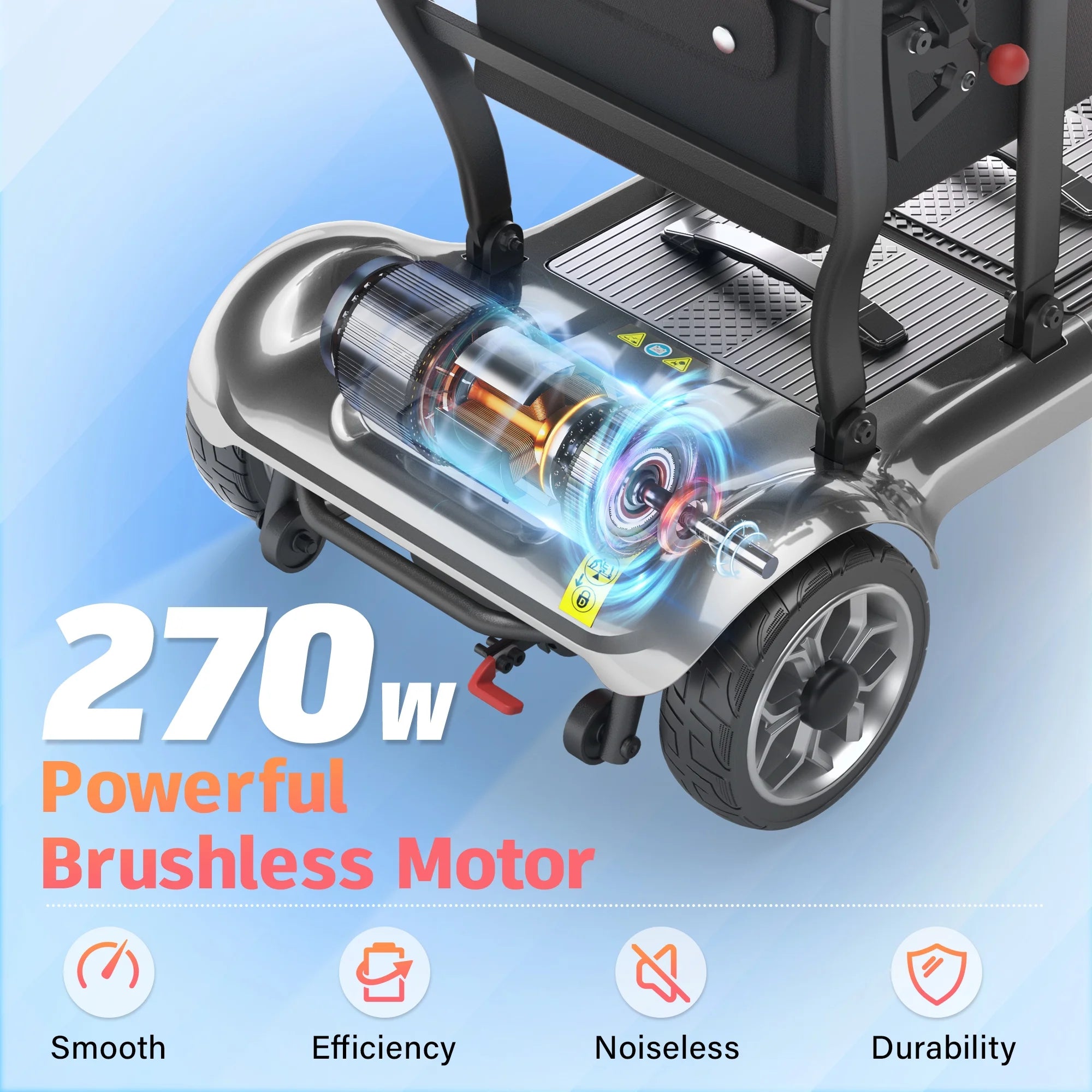 2026 New EAGLOG Light Weight 4 Wheels Mobility Scooter for Seniors, Electric Folding Wheelchair Device for Travel, Black - Image 20