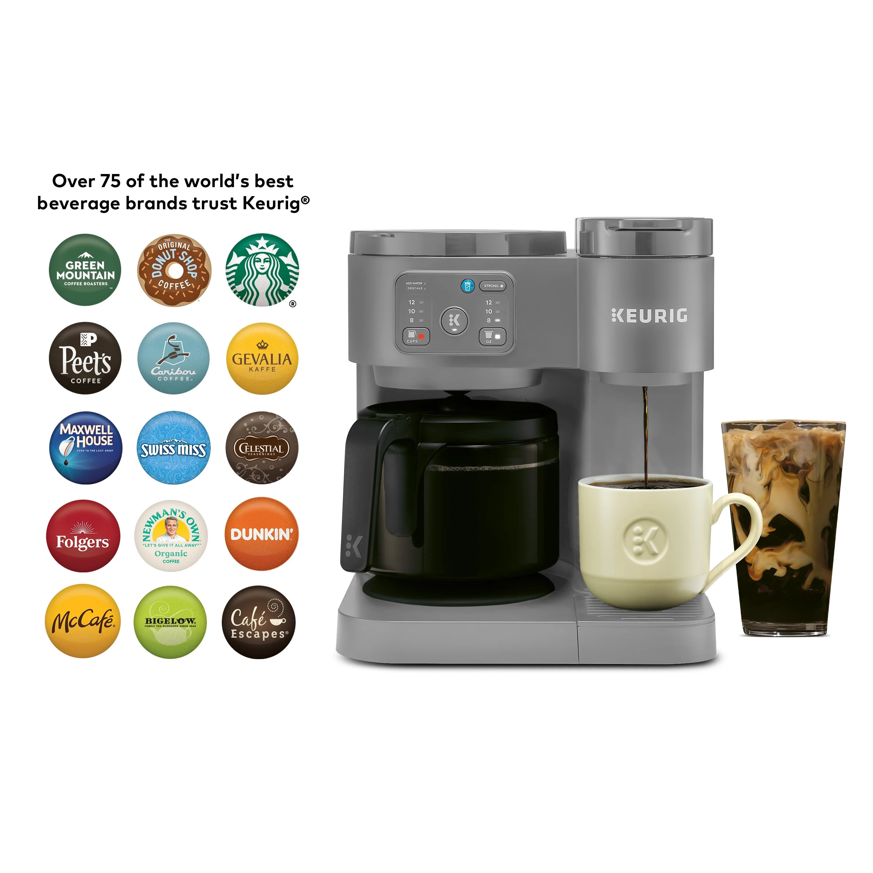 2026 New Keurig K-Duo Essentials, Hot & Iced Single-Serve K-Cup Pod Coffee Maker & Carafe, Moonlight Grey - Image 9
