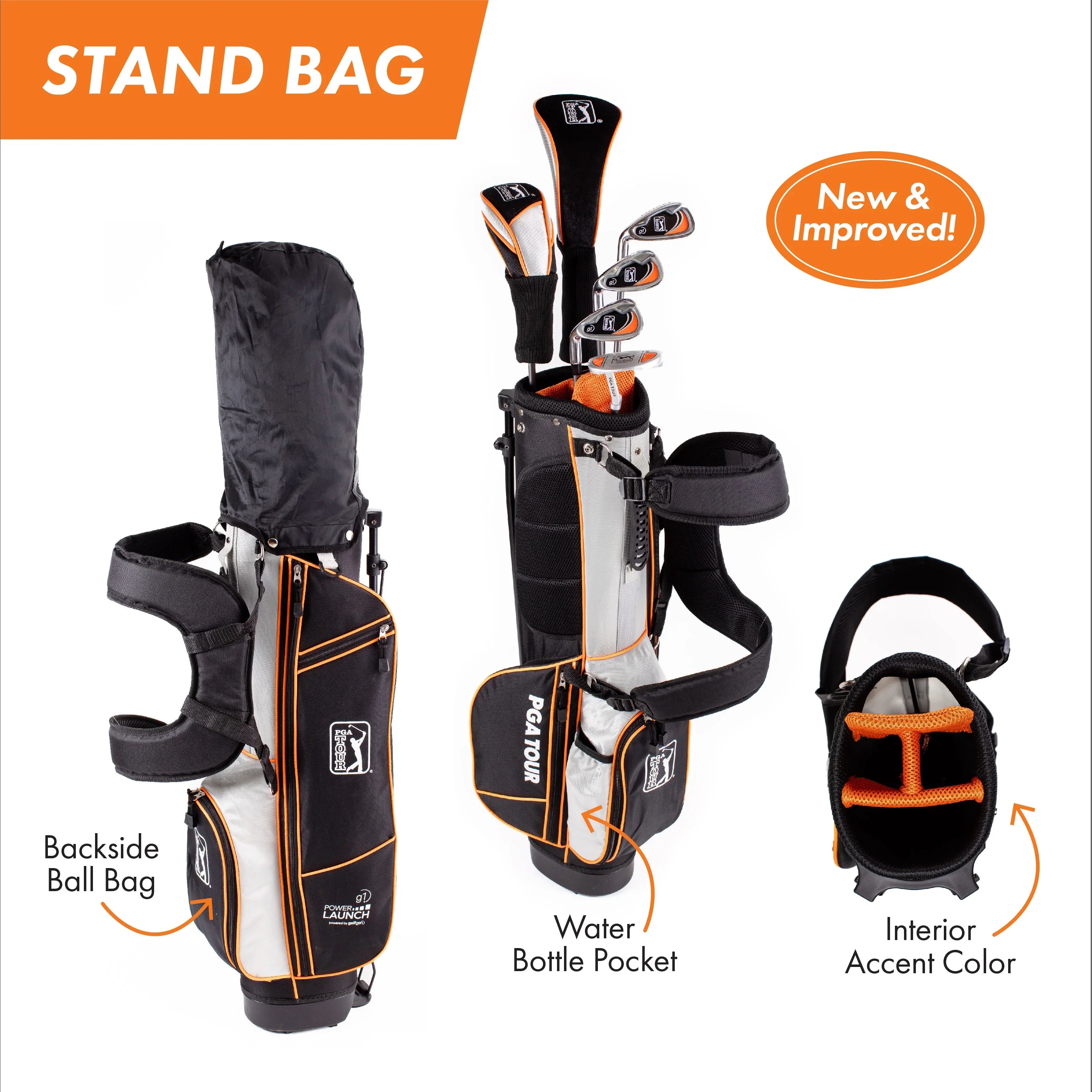 2026 New PGA Tour Right-Handed 10 Piece Kids Golf Club Stand Bag Set; Player Height 4'8 - 5'2", Ages 8-12 - Image 21